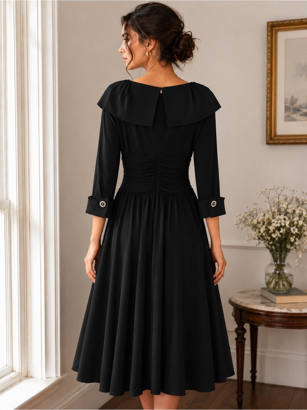 Eliza J Mixed Media Fit & Flare Midi Dress – NWT - Picture 2 of 9